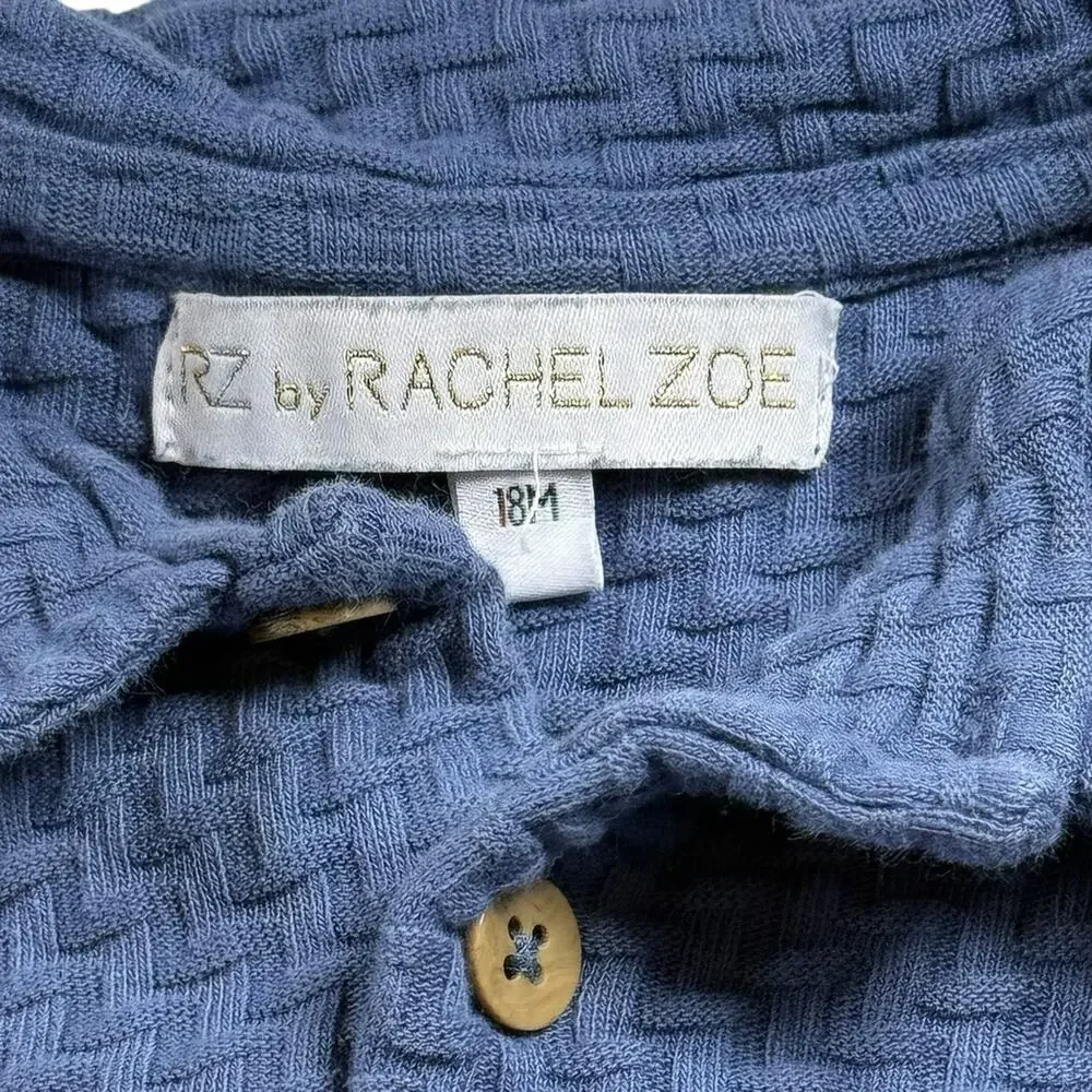 RZ Rachel Zoe Baby 18M Blue 2 Piece Set Cotton Textured Shirt Pants Outfit